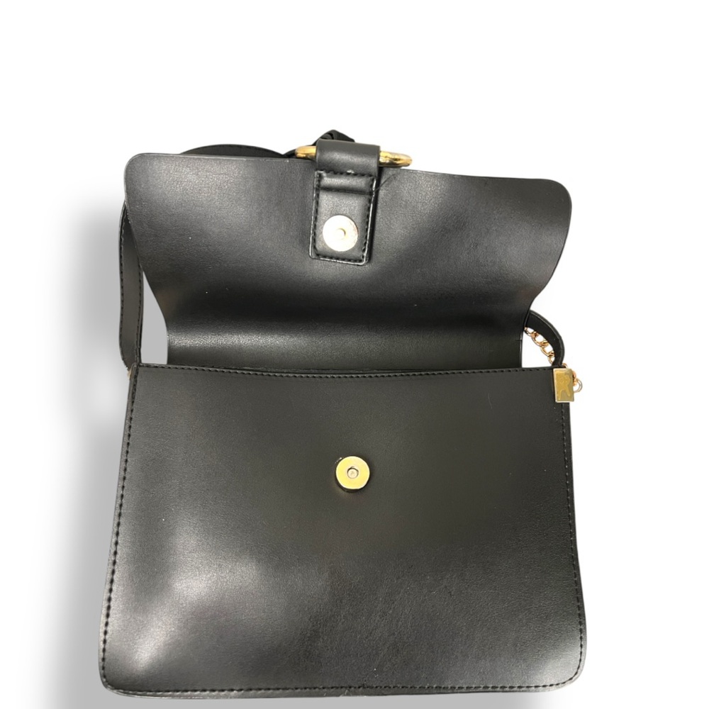 Chloe Faye Black Leather Ring Crossbody Bag - Picture 8 of 12